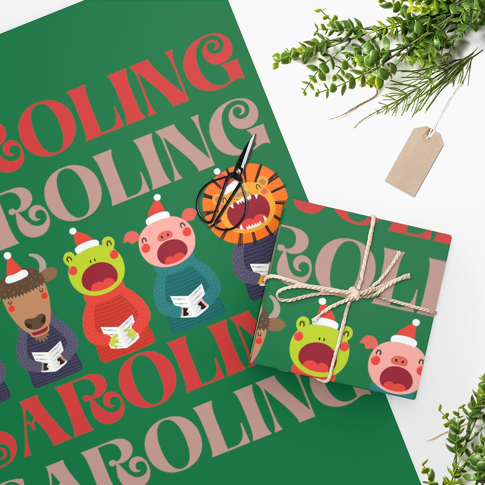 Thumbnail: Holiday Animals Caroling: Wrapping Paper 