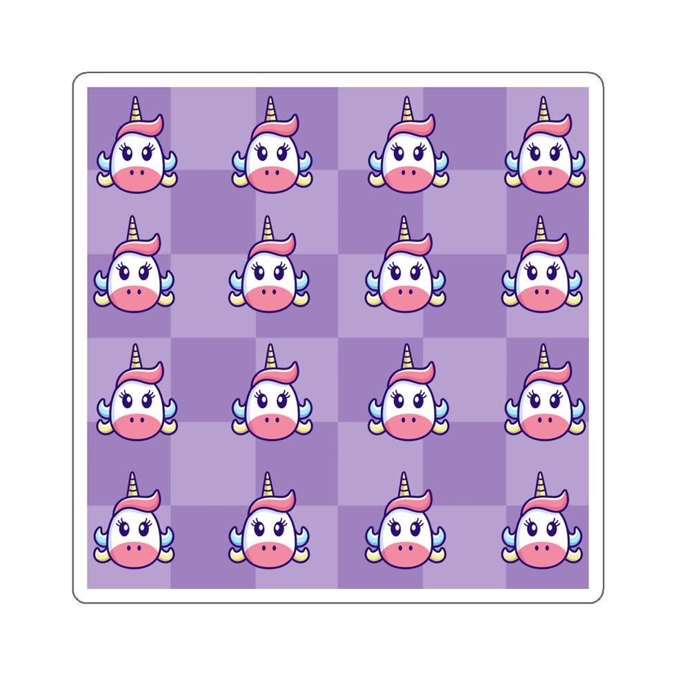 Thumbnail: Purple Unicorn Background; Die-Cut Stickers