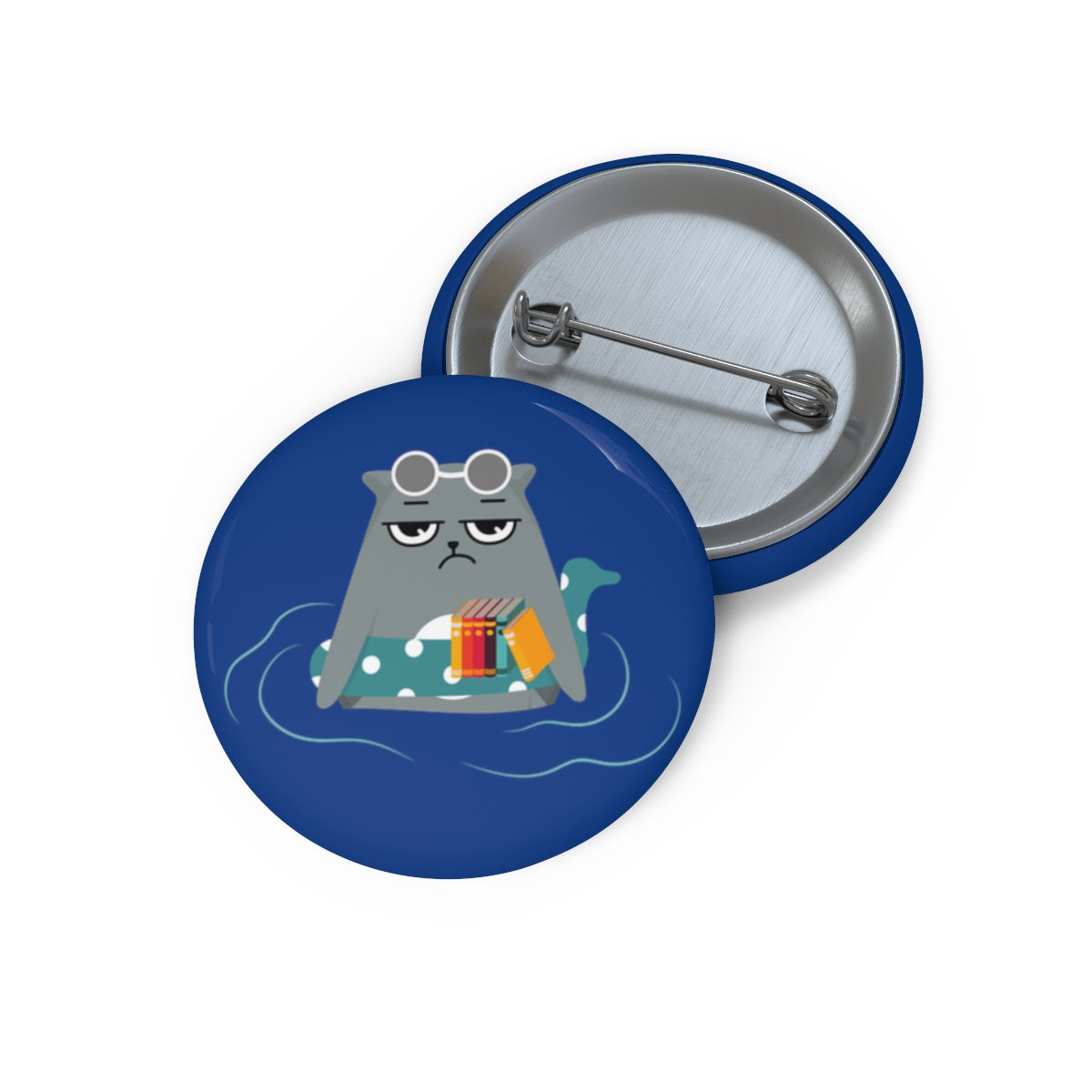 Gray the swimming cat, Custom Pin Buttons