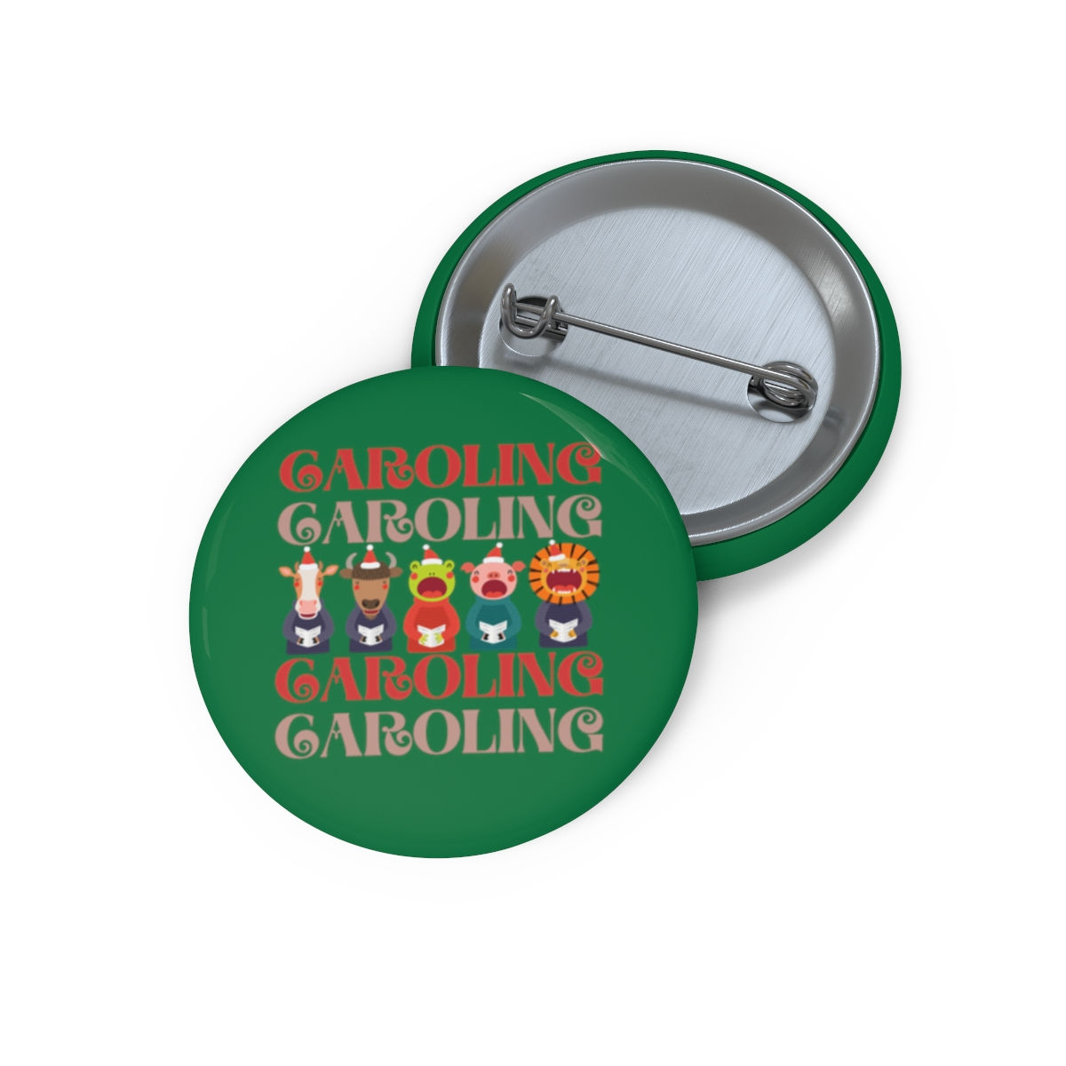 Caroling Animal Design: Pin Buttons