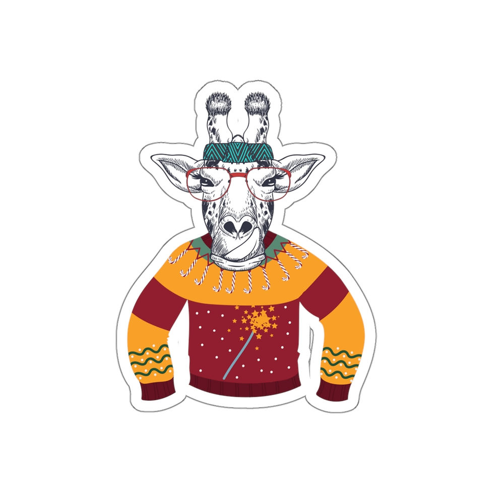 Thumbnail: Giraffe in sweater Die-Cut Stickers