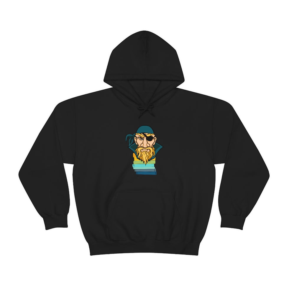 Thumbnail: Pirate Book Stack Blue: Unisex Heavy Blend™ Hooded Sweatshirt