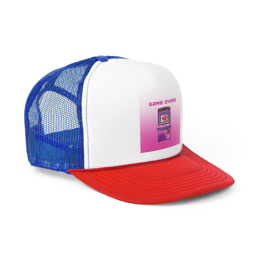Thumbnail: Pink Retro Machine Gradient: Trucker Caps