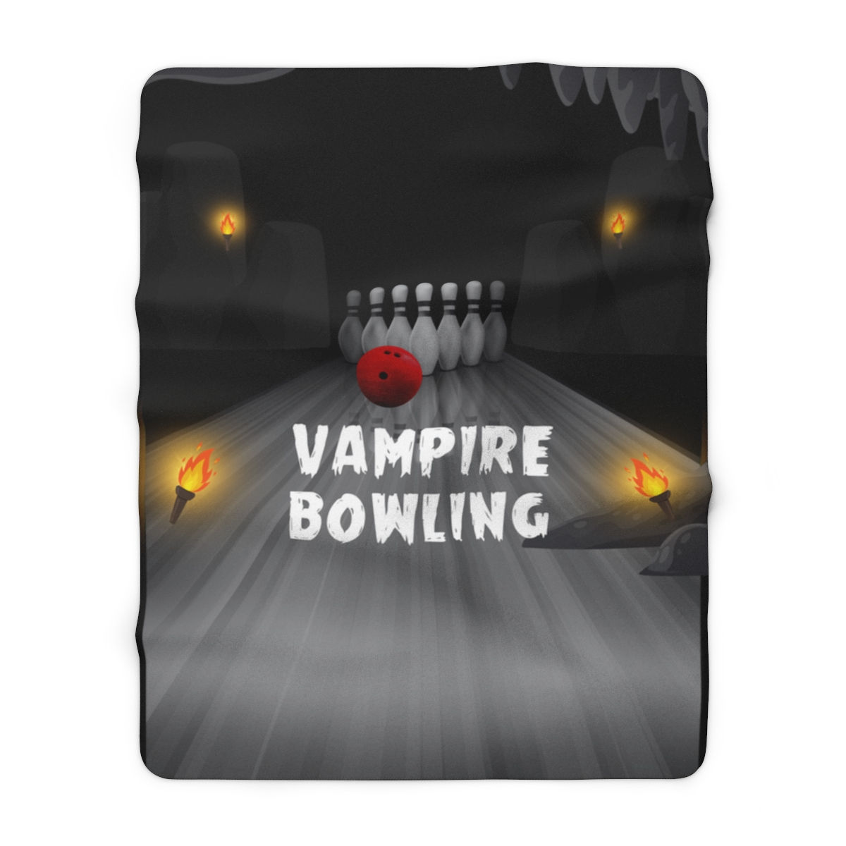 Vampire Bowling Alley: High Quality Cozy Fleece Blanket