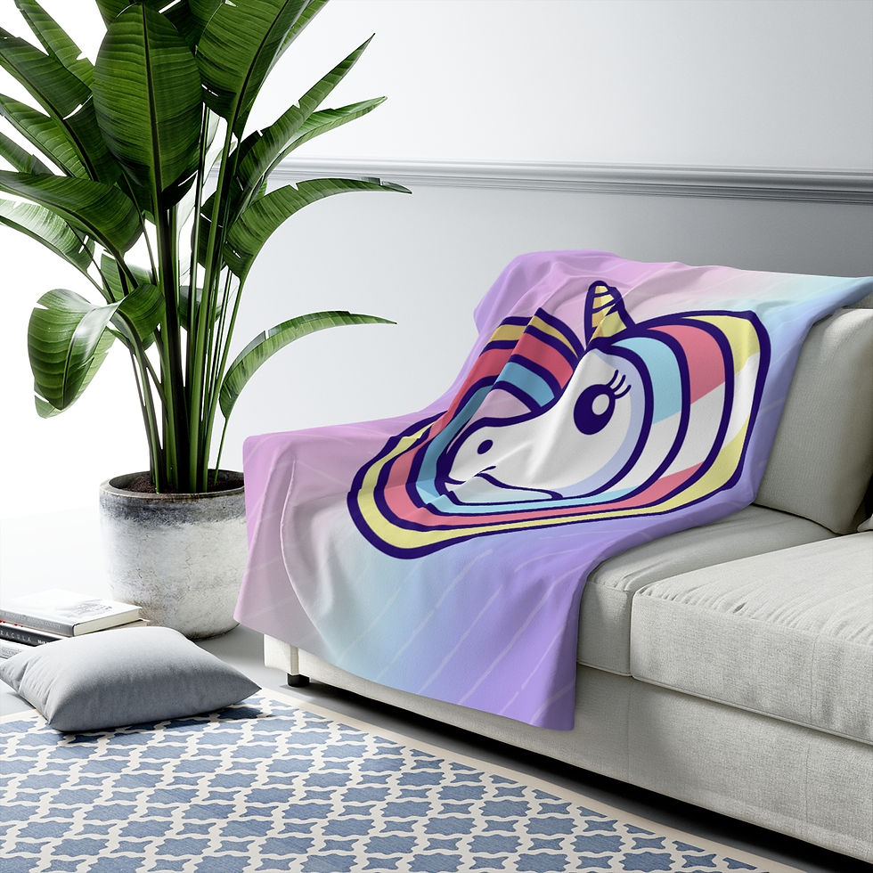 Thumbnail: Heart Unicorn Design: High Quality Cozy Fleece Blanket