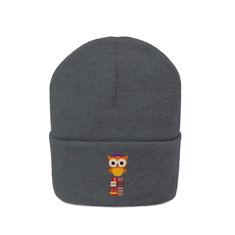 Thumbnail: Owl design #2: Knit Beanie