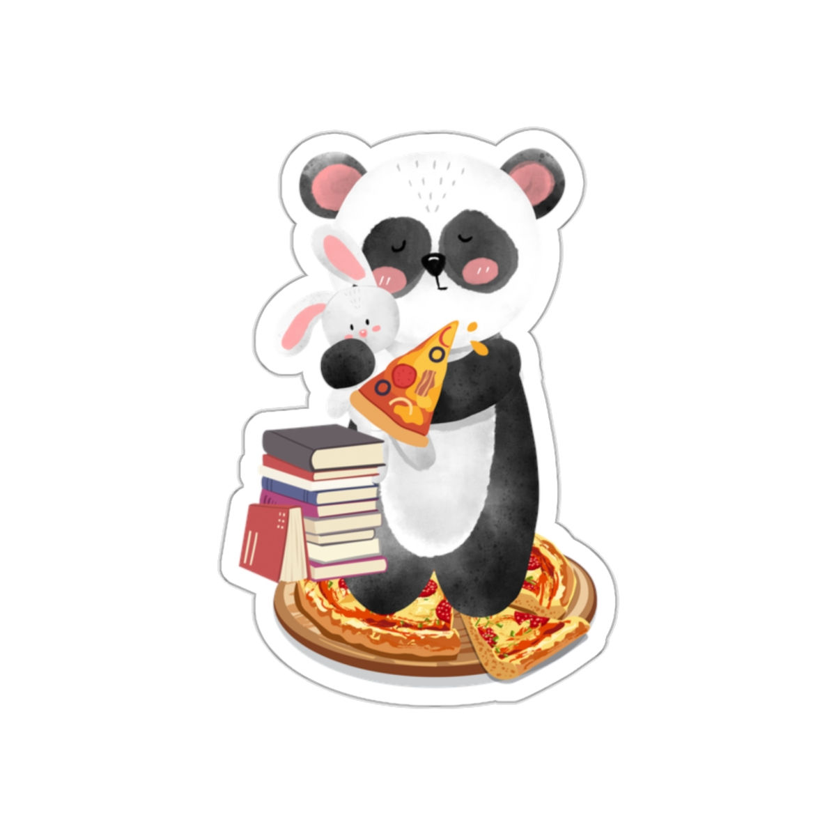 Panda and Pizza: Die-Cut Stickers