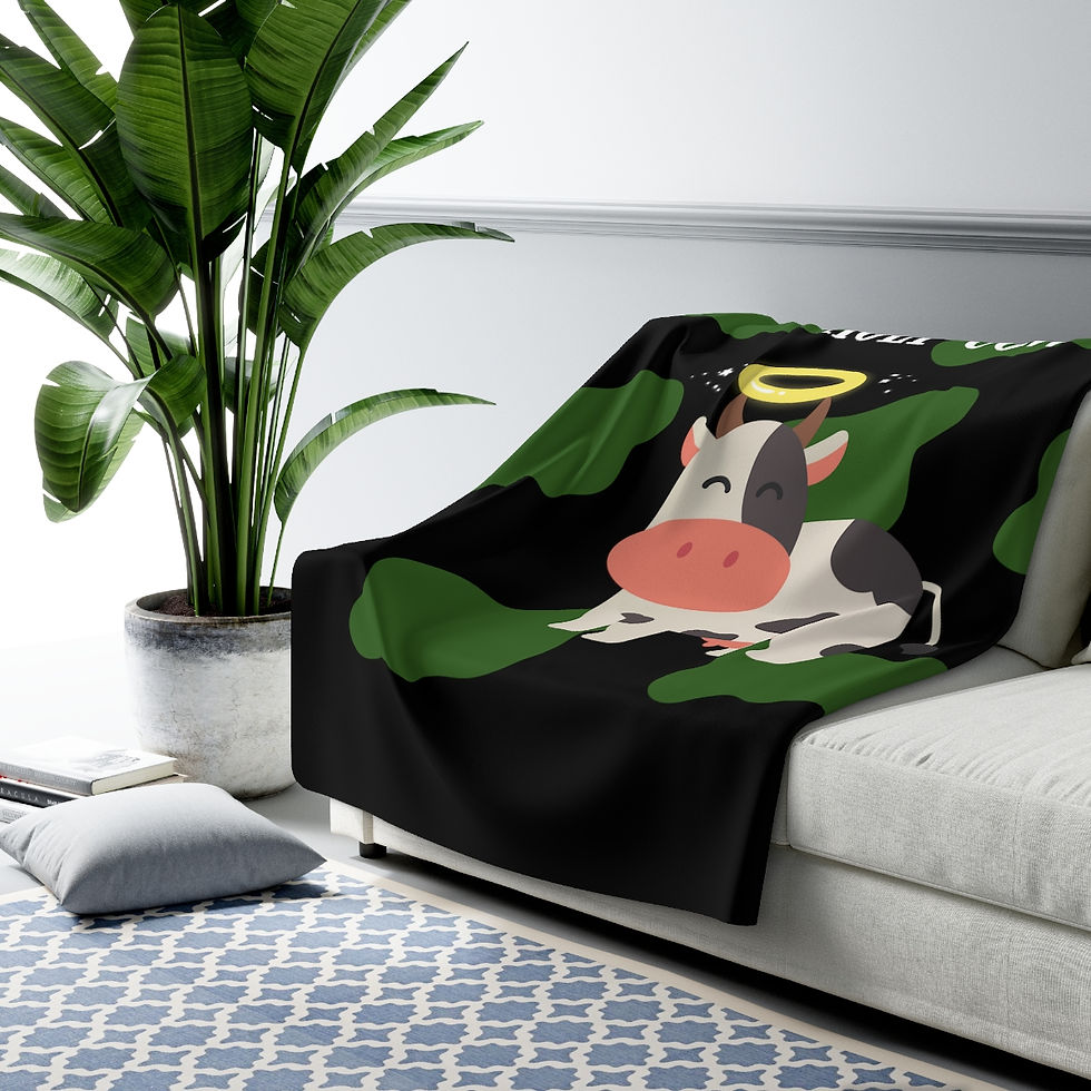 Thumbnail: Holy Cow Green Camo: High Quality Cozy Fleece Blanket