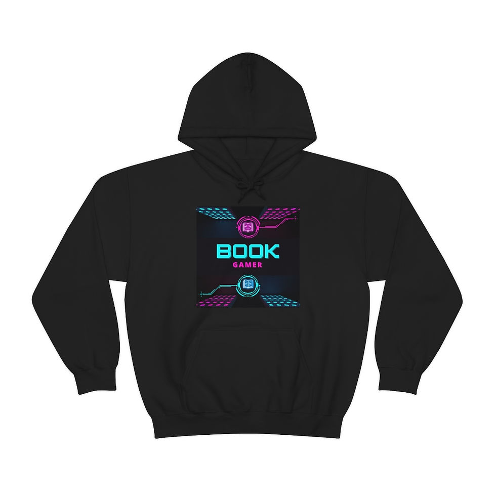 Thumbnail: Book Gamer Pink and Blue Vortex: Unisex Heavy Blend™ Hooded Sweatshirt