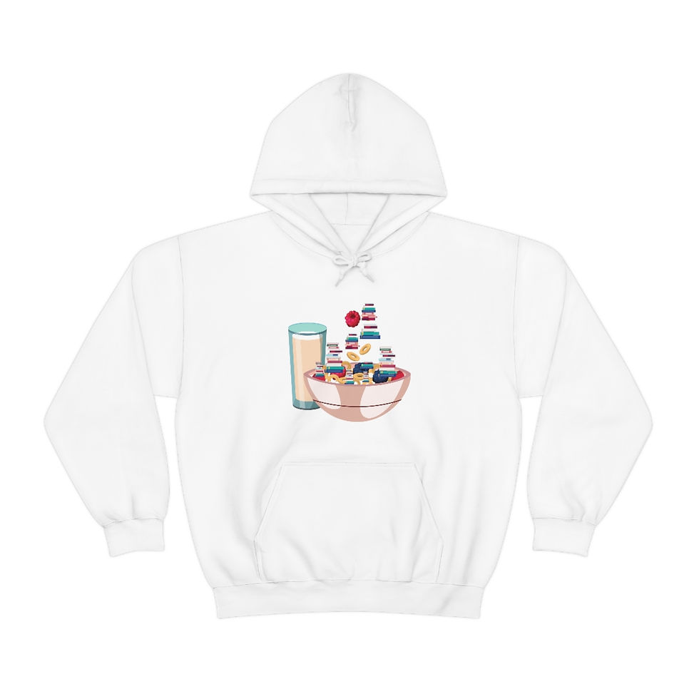 Thumbnail: Raspberry Book Crunch Cereal: Unisex Heavy Blend™ Hooded Sweatshirt