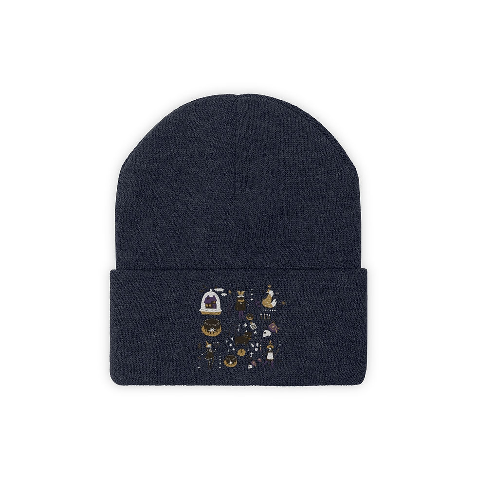 Thumbnail: Halloween Pattern Retro Design: Knit Beanie