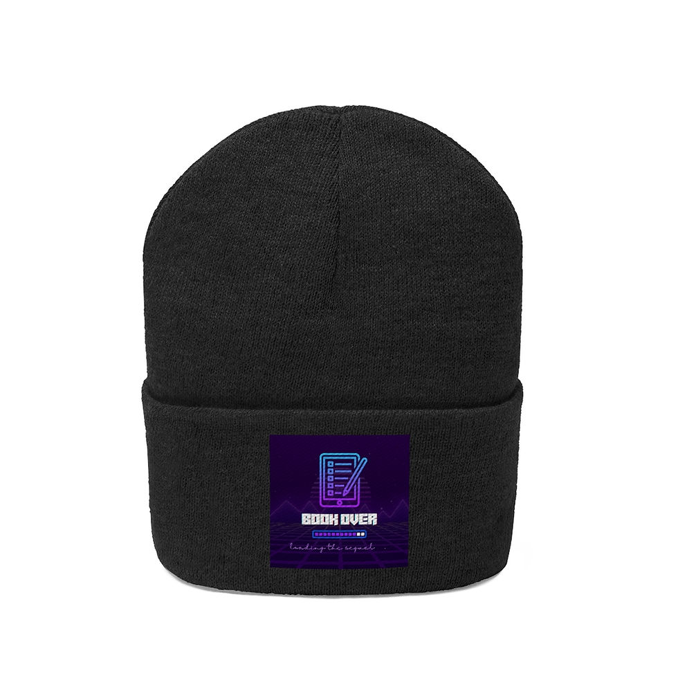 Thumbnail: Book Over, Loading the Sequel: Purple and Blue: Knit Beanie
