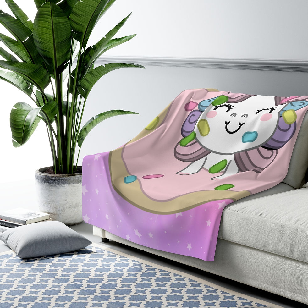 Thumbnail: Cute unicorn happiness: High Quality Cozy Fleece Blanket