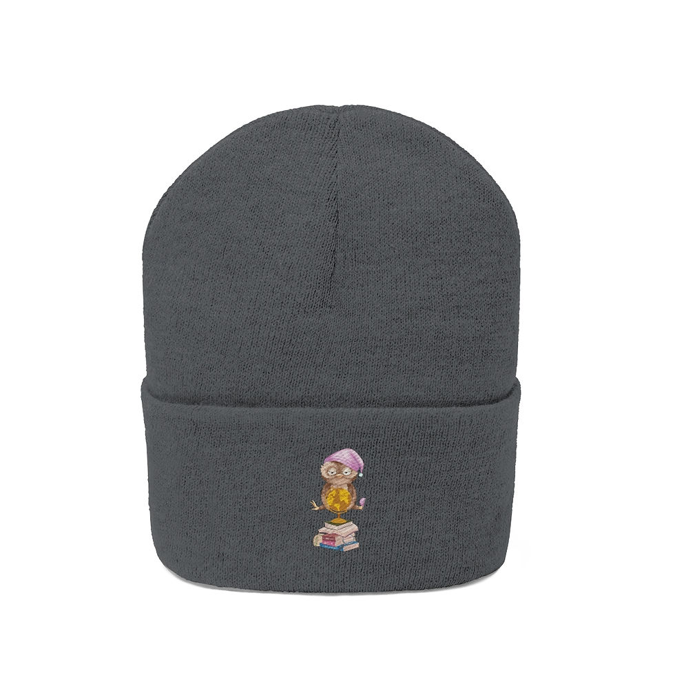 Thumbnail: Sleepy Owl #1;  Knit Beanie