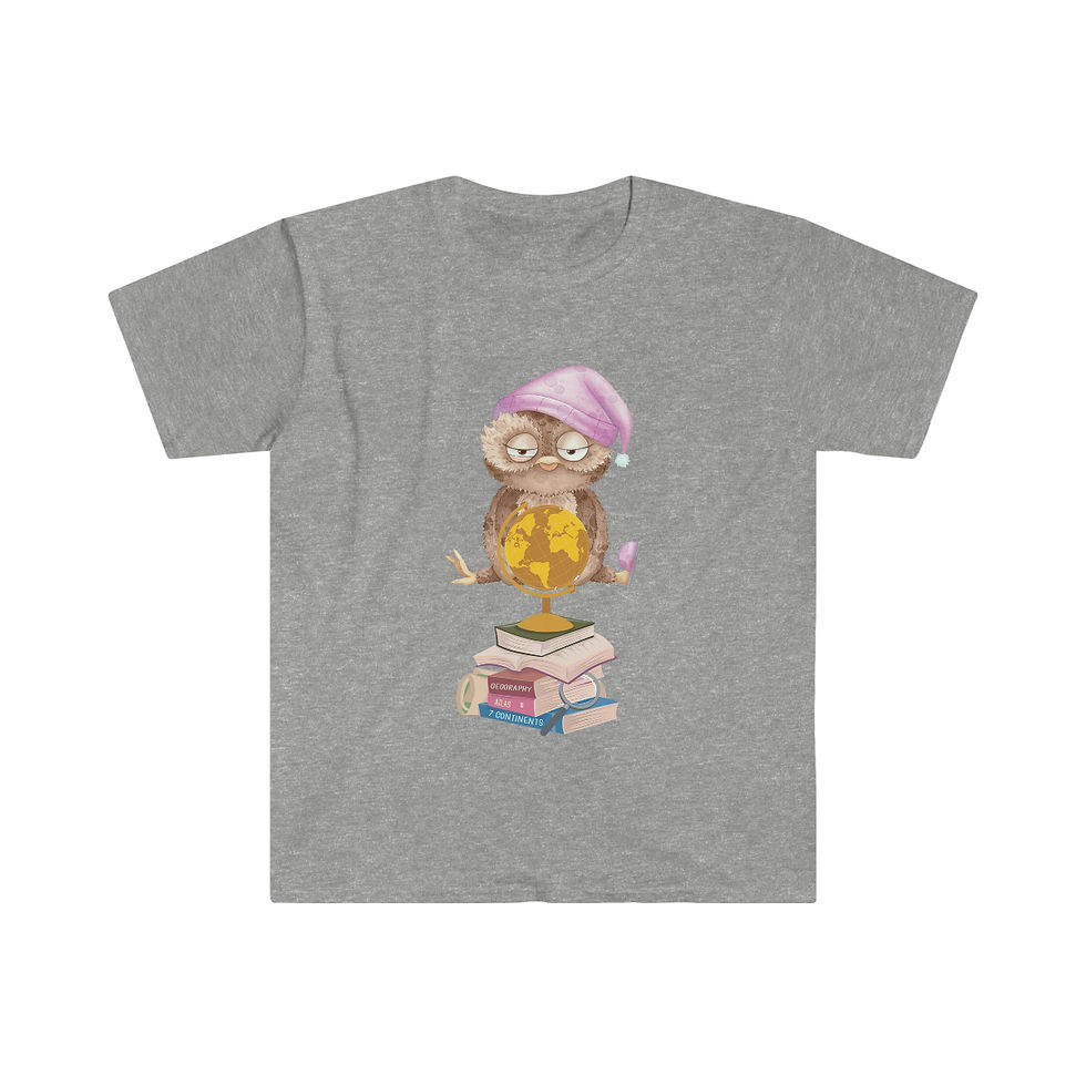 Thumbnail: Sleepy Owl #1; Unisex Softstyle T-Shirt