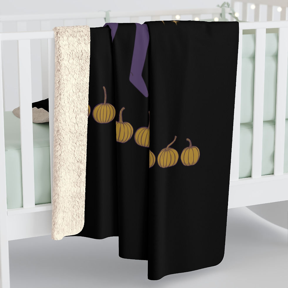 Thumbnail: Halloween Couple With Pumpkins: High Quality Cozy Fleece Blanket