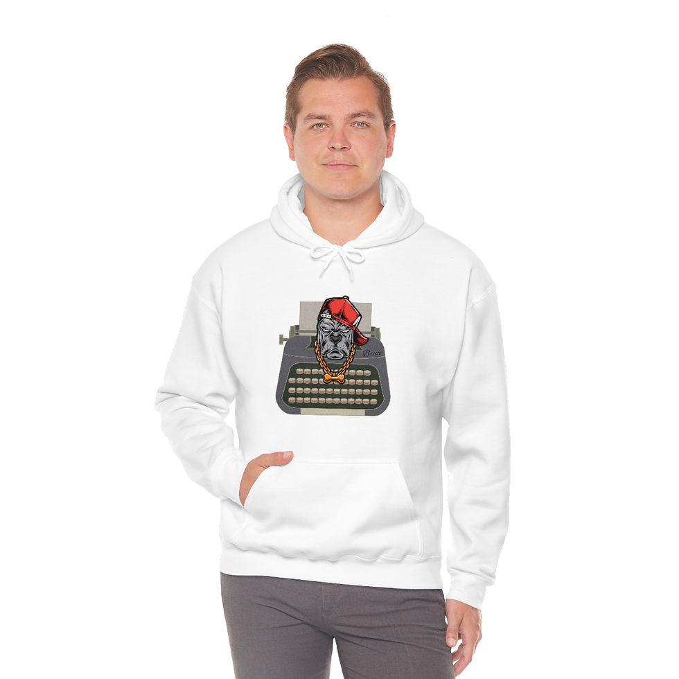Thumbnail: "Bruce" Your Book Writing Buddy: Unisex Heavy Blend™ Hooded Sweatshirt