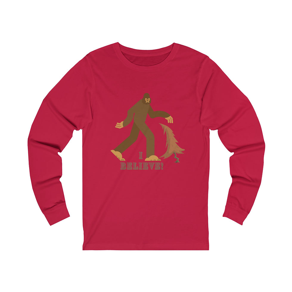 Thumbnail: I Believe In Big Foot Brown With Tree: long sleeve tee