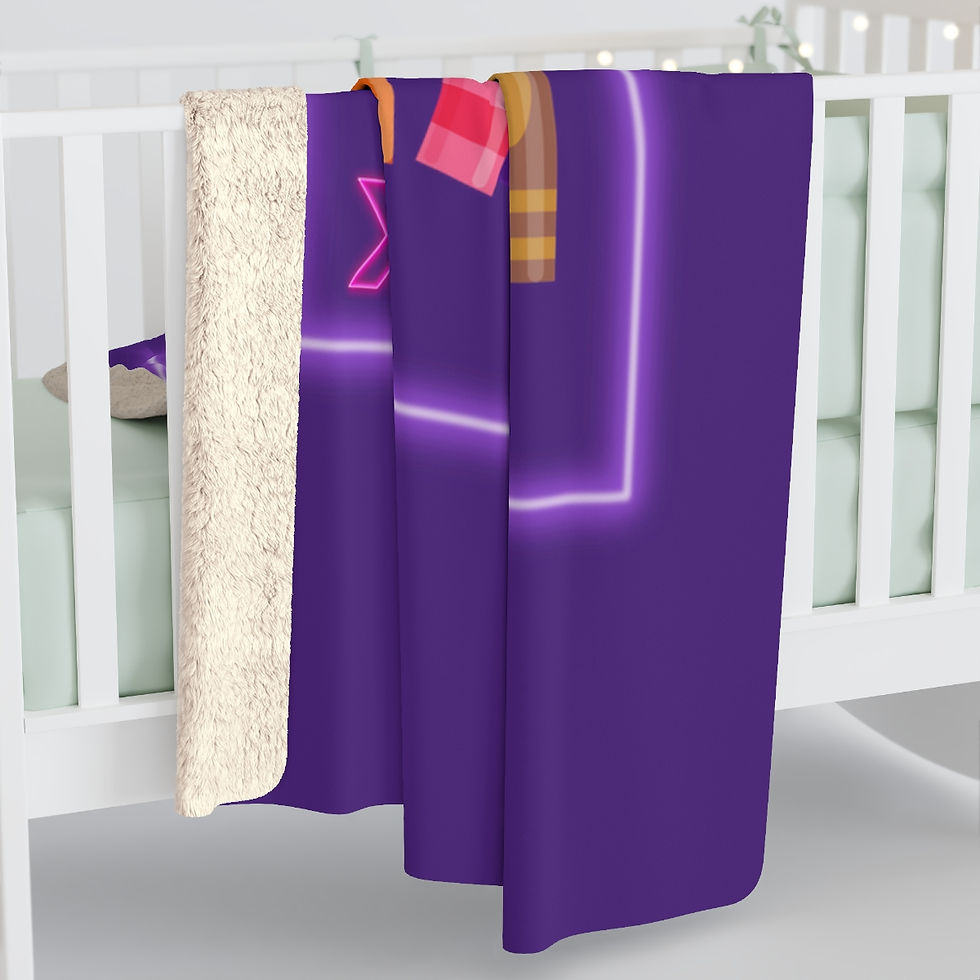Thumbnail: Game Over Book Stack Purple: High Quality Cozy Fleece Blanket