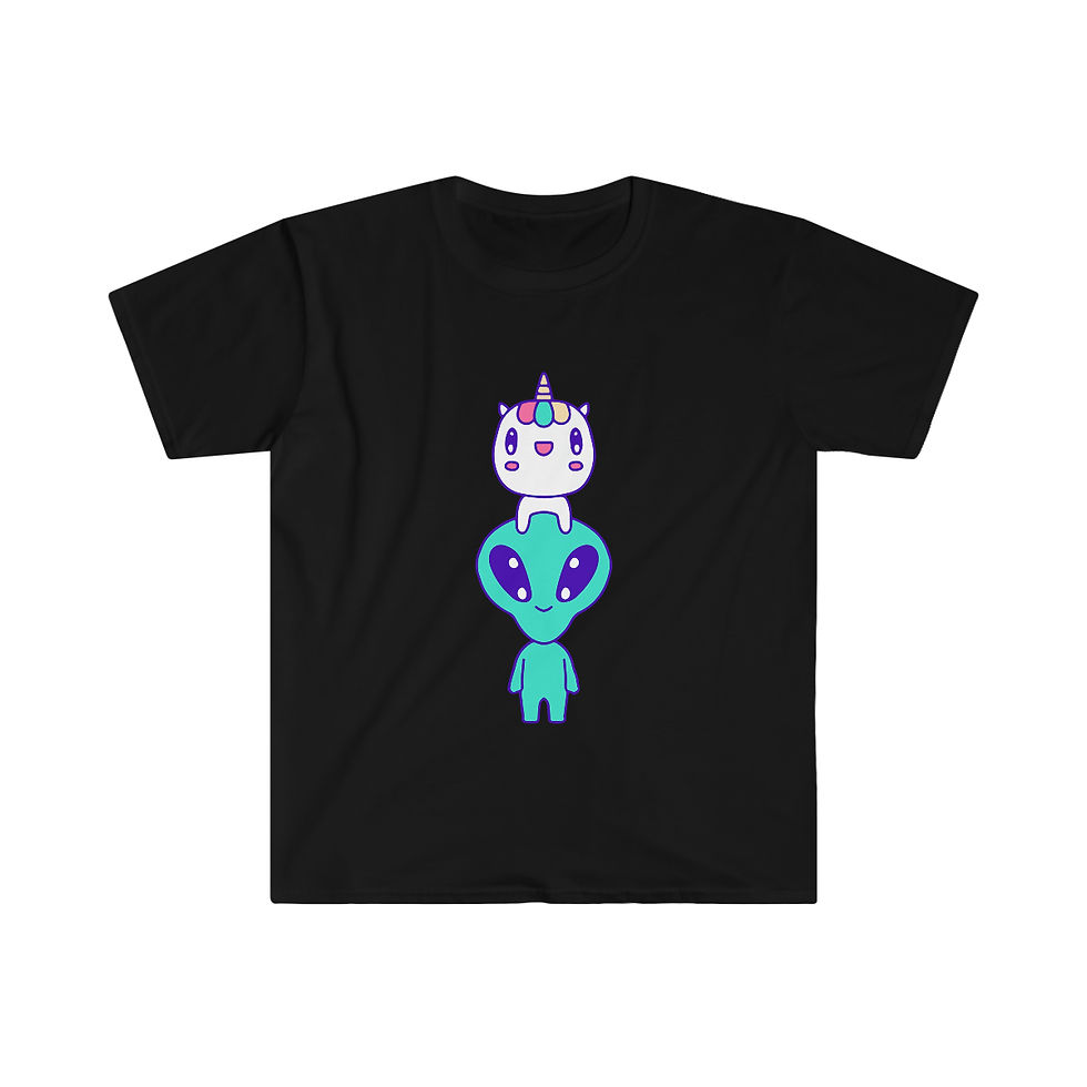 Thumbnail: Unicorns and Aliens: Unisex Softstyle T-Shirt