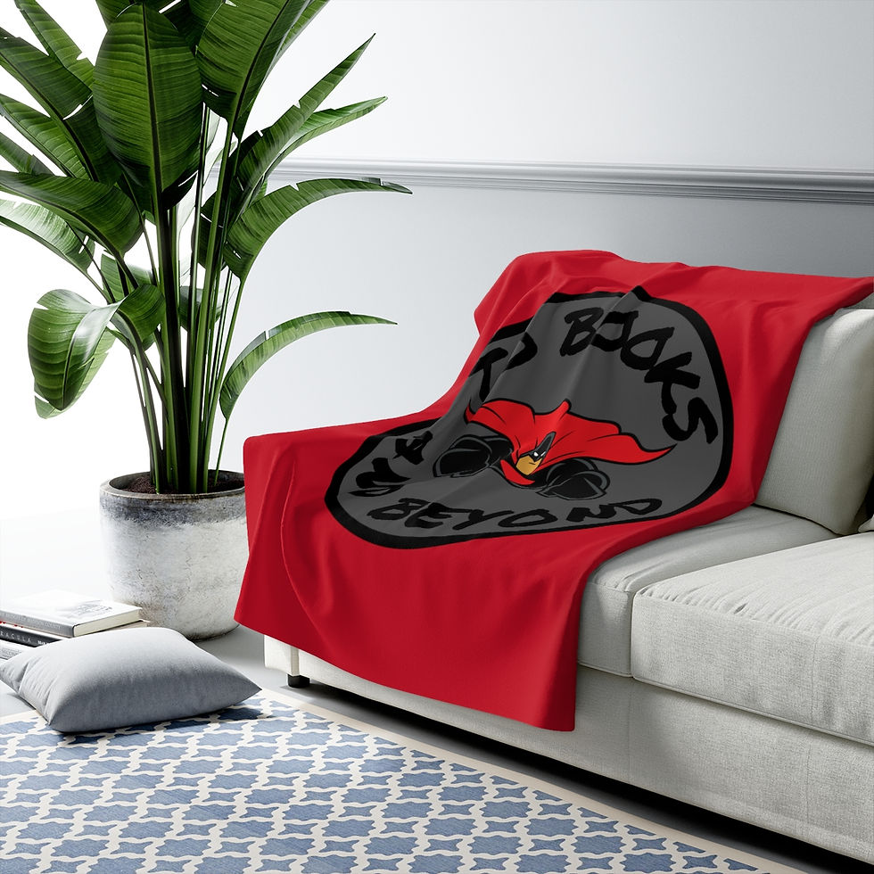 Thumbnail: To Books and Beyond Red Caped Superhero: High Quality Cozy Fleece Blanket