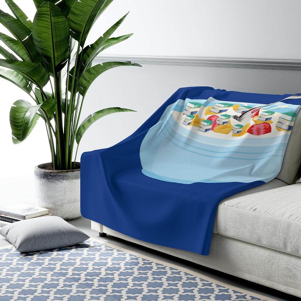 Thumbnail: Blue Bowl of Book Cereal: High Quality Cozy Fleece Blanket