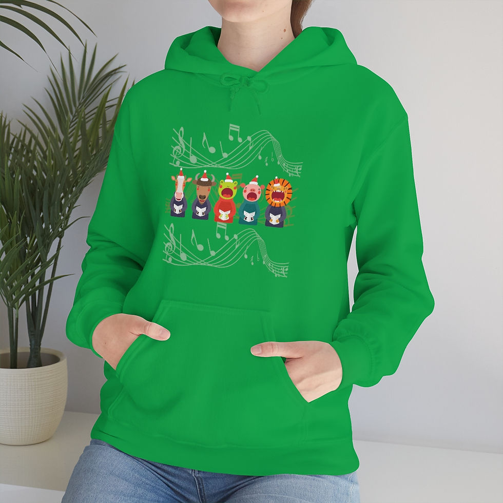 Thumbnail: Animals Caroling for the Holidays: Unisex Heavy Blend™ Hooded Sweatshirt
