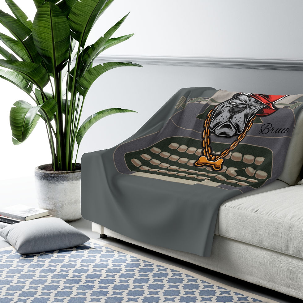 Thumbnail: "Bruce" Your Writing Buddy: High Quality Cozy Fleece Blanket