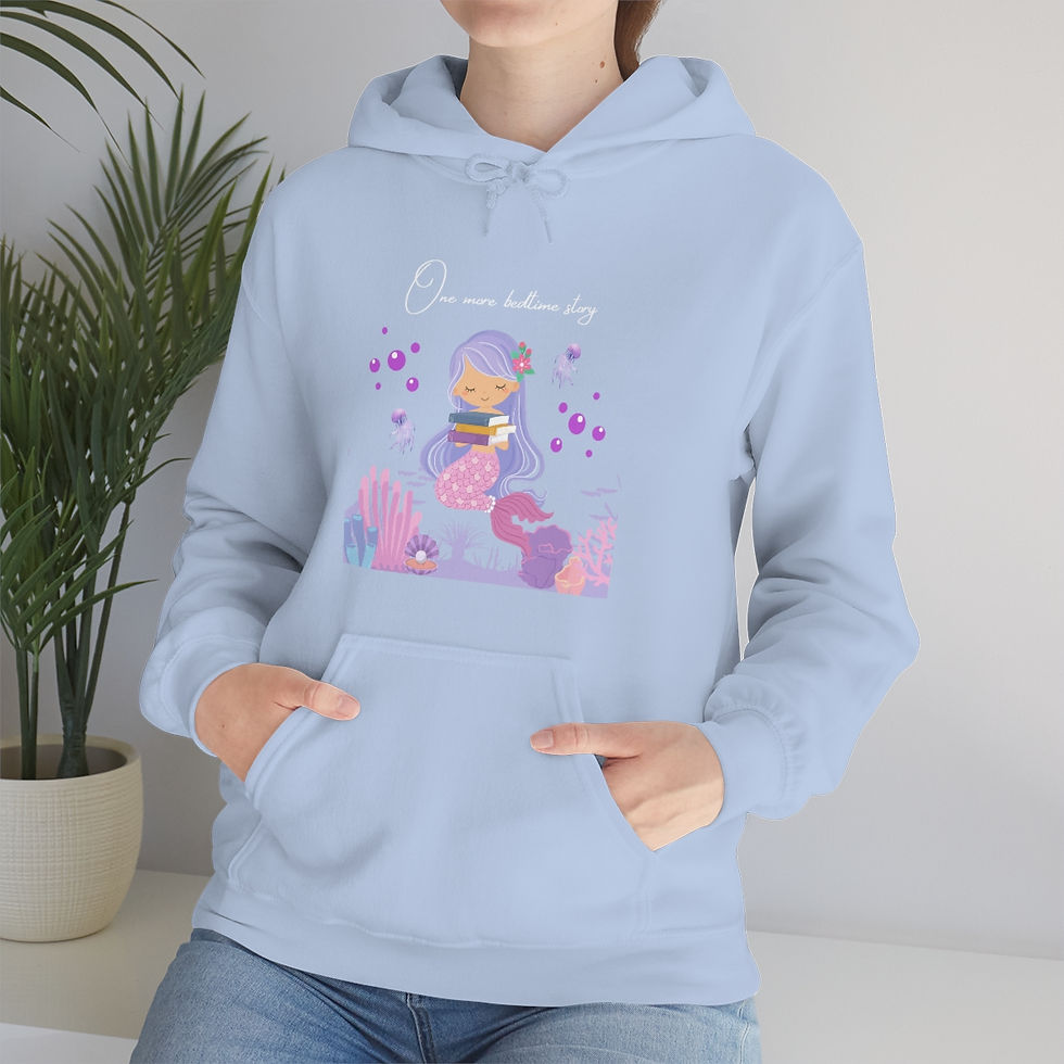 Thumbnail: One More Bedtime Story Pink and Purple: Unisex Heavy Blend™ Hooded Sweatshirt