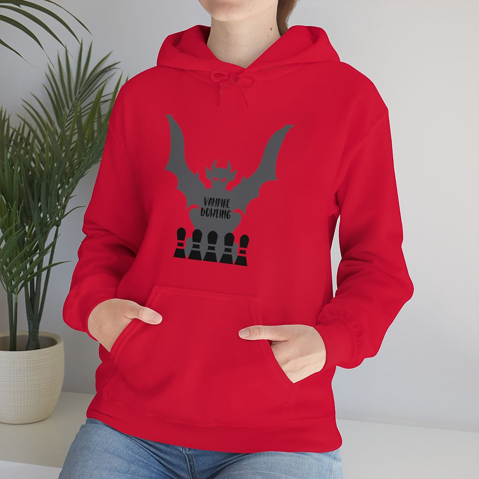 Thumbnail: Vampire Bowling Bat: Unisex Heavy Blend™ Hooded Sweatshirt