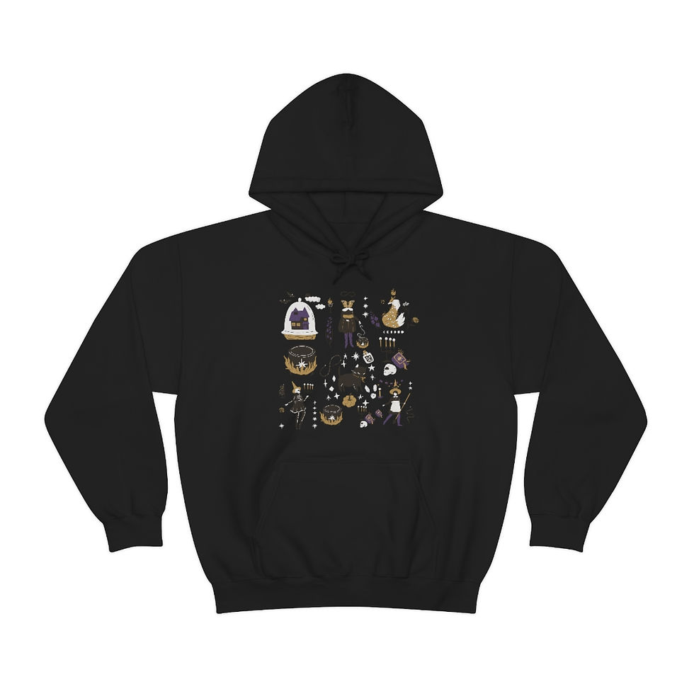 Thumbnail: Halloween Pattern Retro Design: Unisex Heavy Blend™ Hooded Sweatshirt
