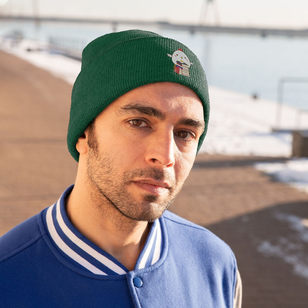 Thumbnail: Chicken and Books: Knit Beanie