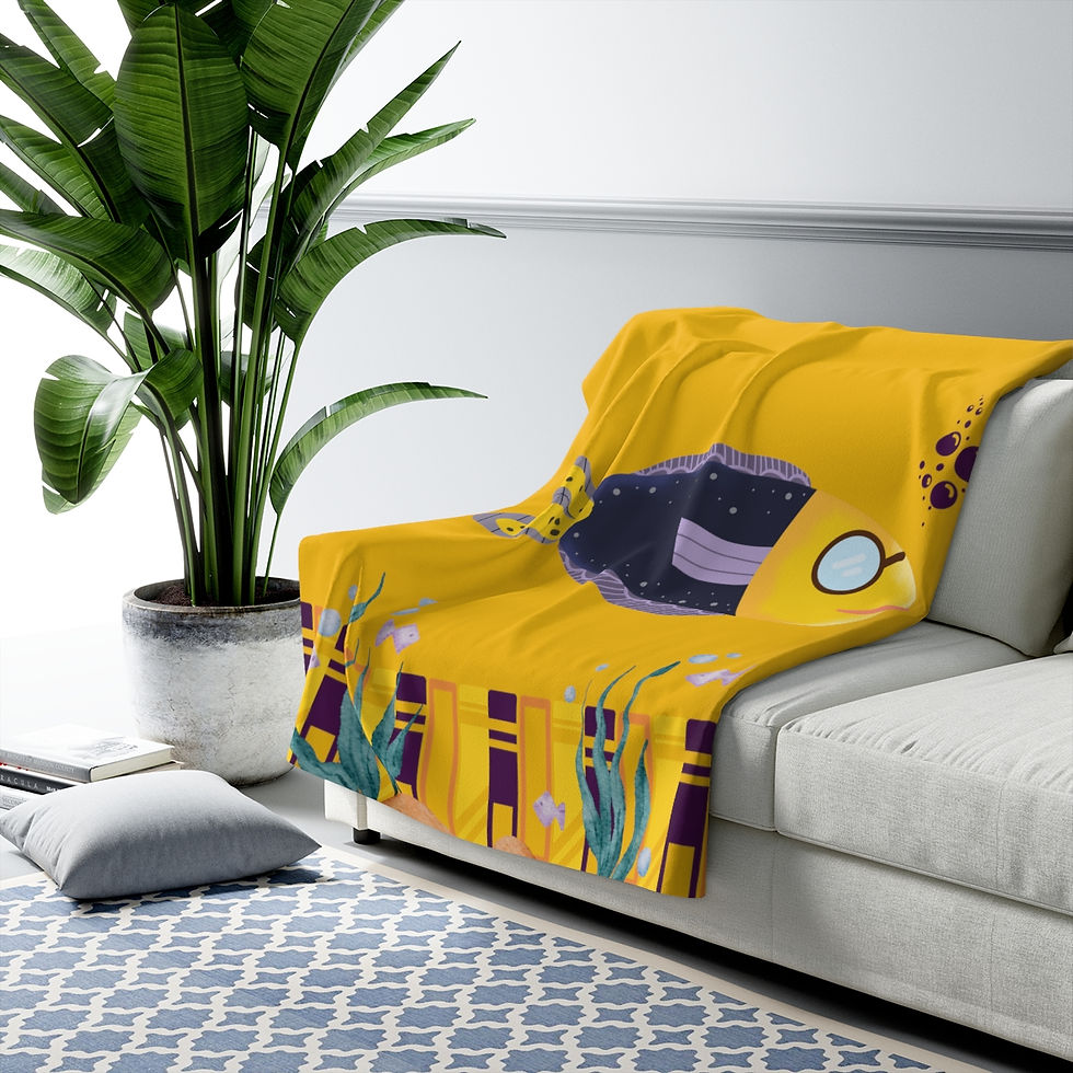 Thumbnail: Crazy Clown Fish #3: High Quality Cozy Fleece Blanket