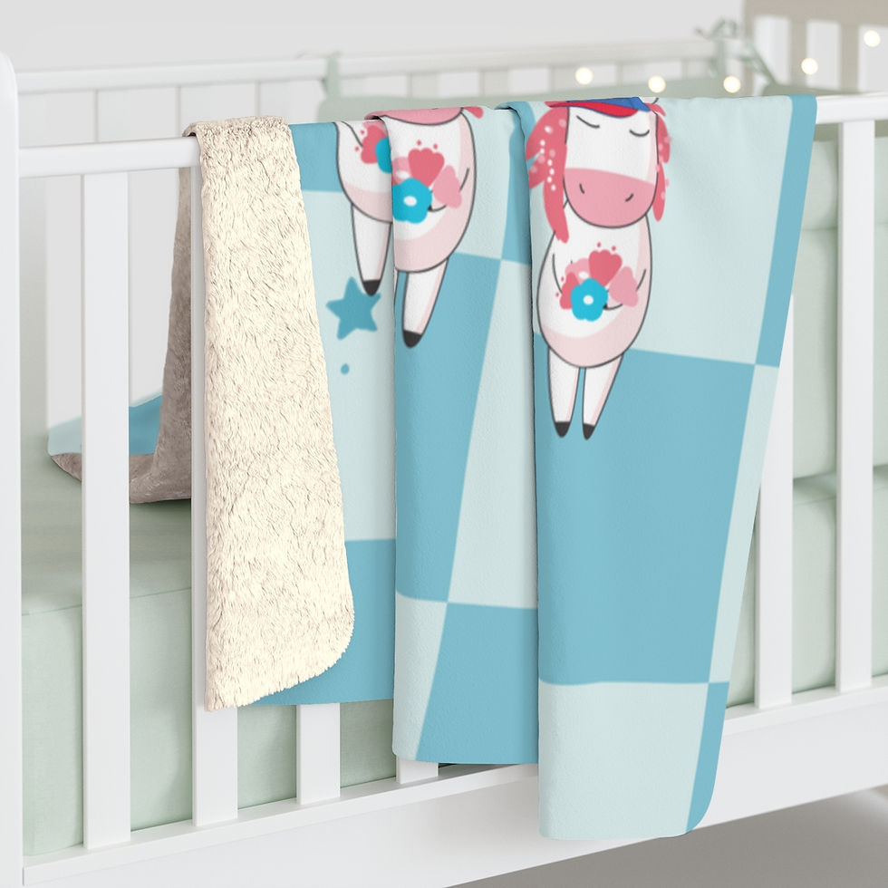 Thumbnail: Unicorns In Hats: High Quality Cozy Fleece Blanket