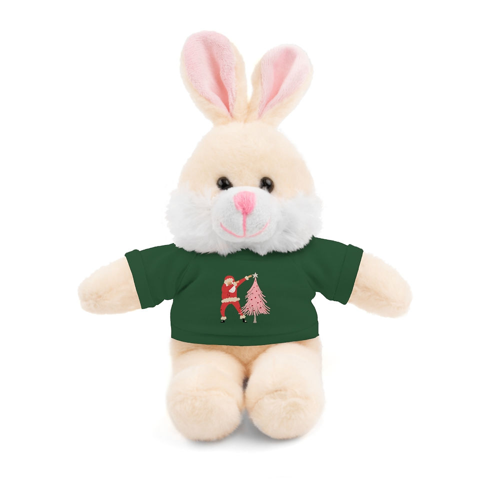 Thumbnail: Santa Dabbing the Star On A Pink Tree: Stuffed Animals with Tee