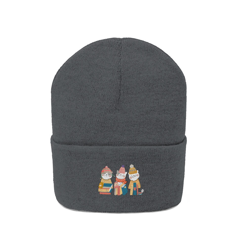 Thumbnail: Cats 3 Knit Beanie