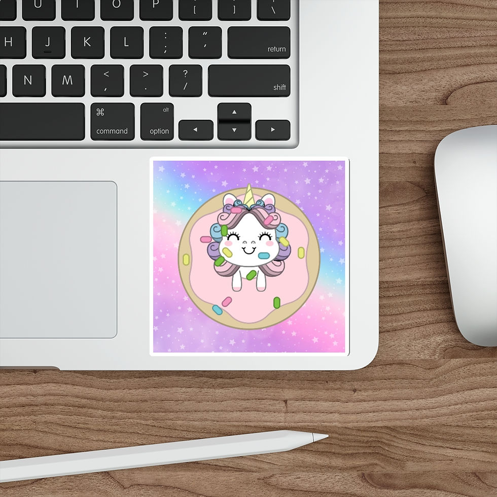 Thumbnail: Cute unicorn happiness: Die-Cut Stickers