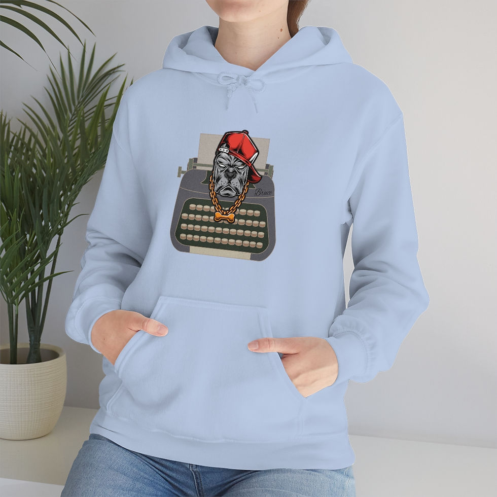 Thumbnail: "Bruce" Your Book Writing Buddy: Unisex Heavy Blend™ Hooded Sweatshirt