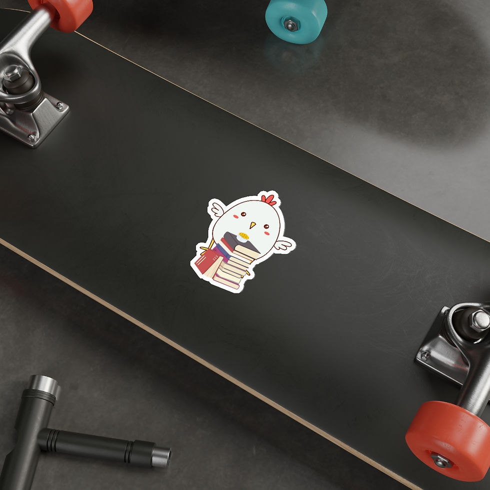 Thumbnail: Chicken and Books: Die-Cut Stickers
