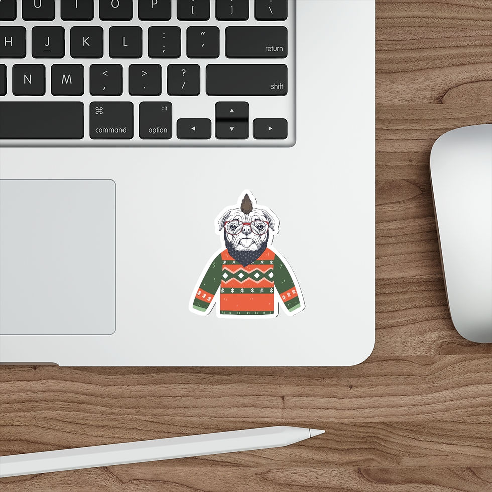 Thumbnail: Bulldog in sweater Die-Cut Stickers