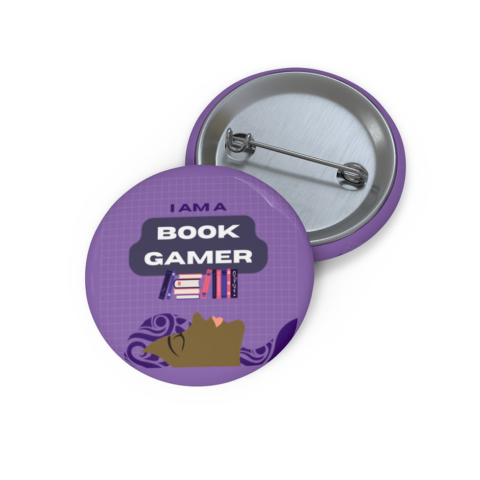 Thumbnail: I am a Book Gamer Beauty: American Custom Pin Buttons
