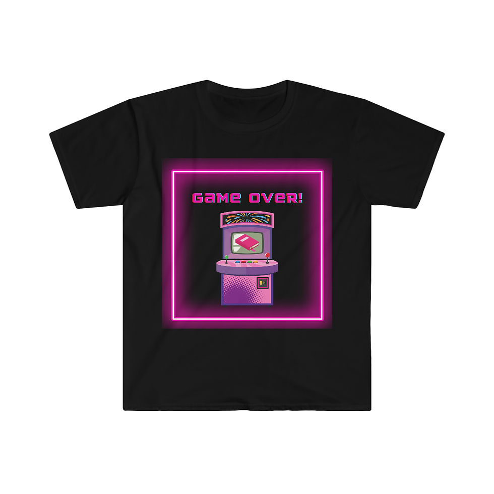 Thumbnail: Game Over Pink Gaming Machine: Unisex Softstyle T-Shirt