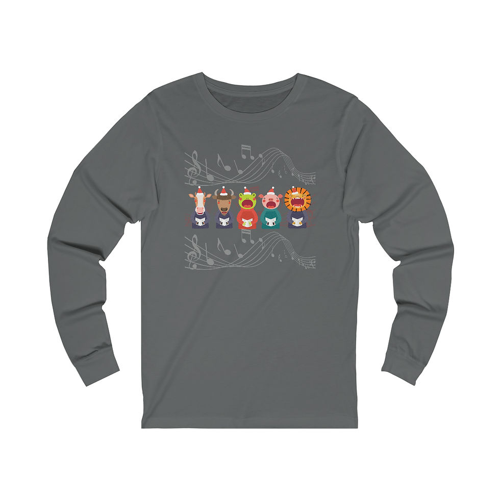 Thumbnail: Animals Singing Their Hearts Out: Unisex long sleeve tee.