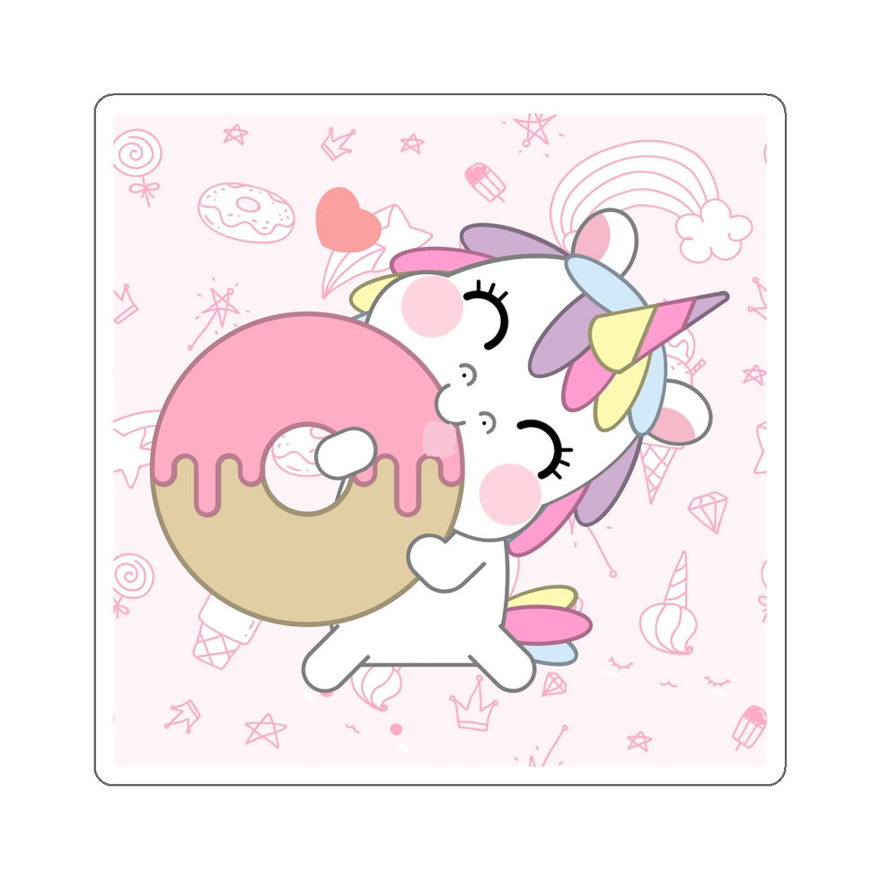 Thumbnail: Cute unicorn happiness: Die-Cut Stickers