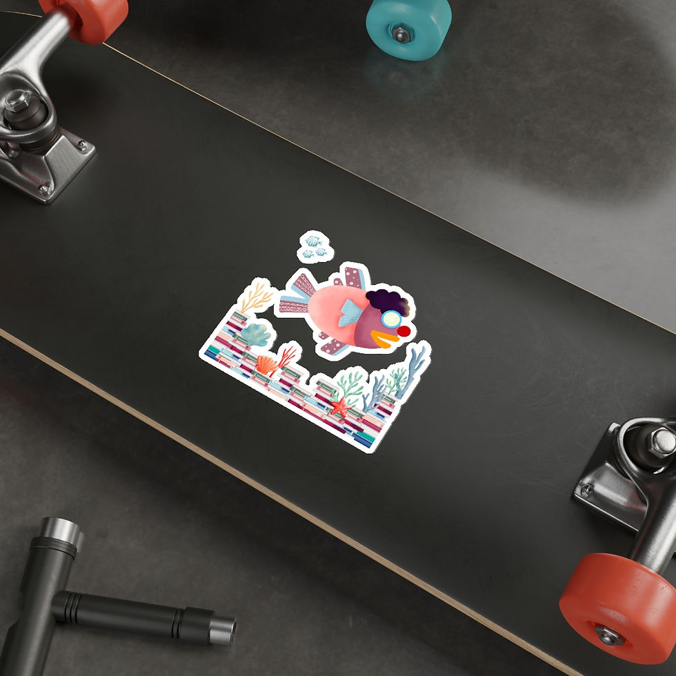 Thumbnail: Crazy Clown Fish #1: Die-Cut Stickers