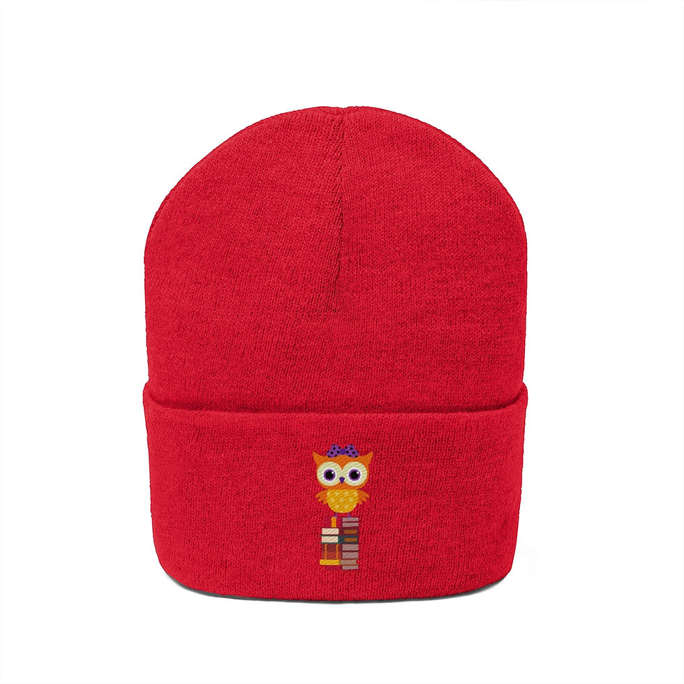 Thumbnail: Owl design #2: Knit Beanie