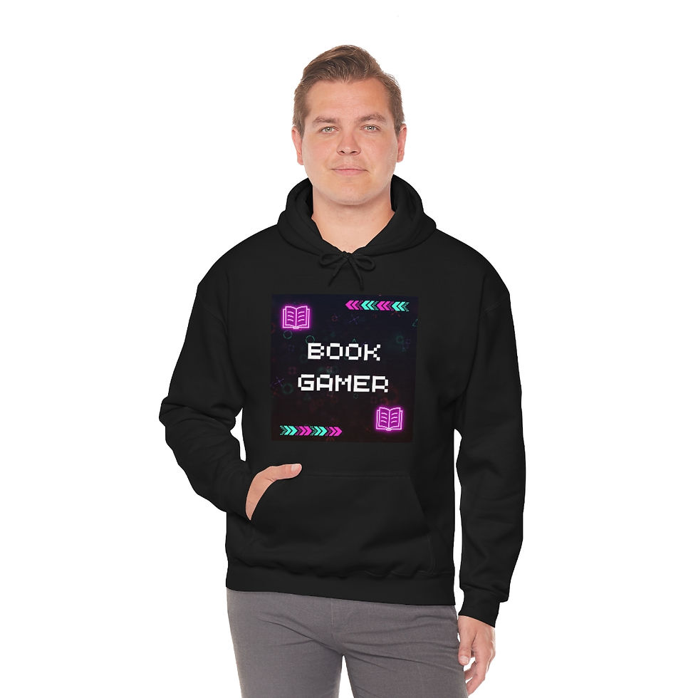 Thumbnail: Book Gamer, Pink and Purple Retro: Unisex Heavy Blend™ Hooded Sweatshirt