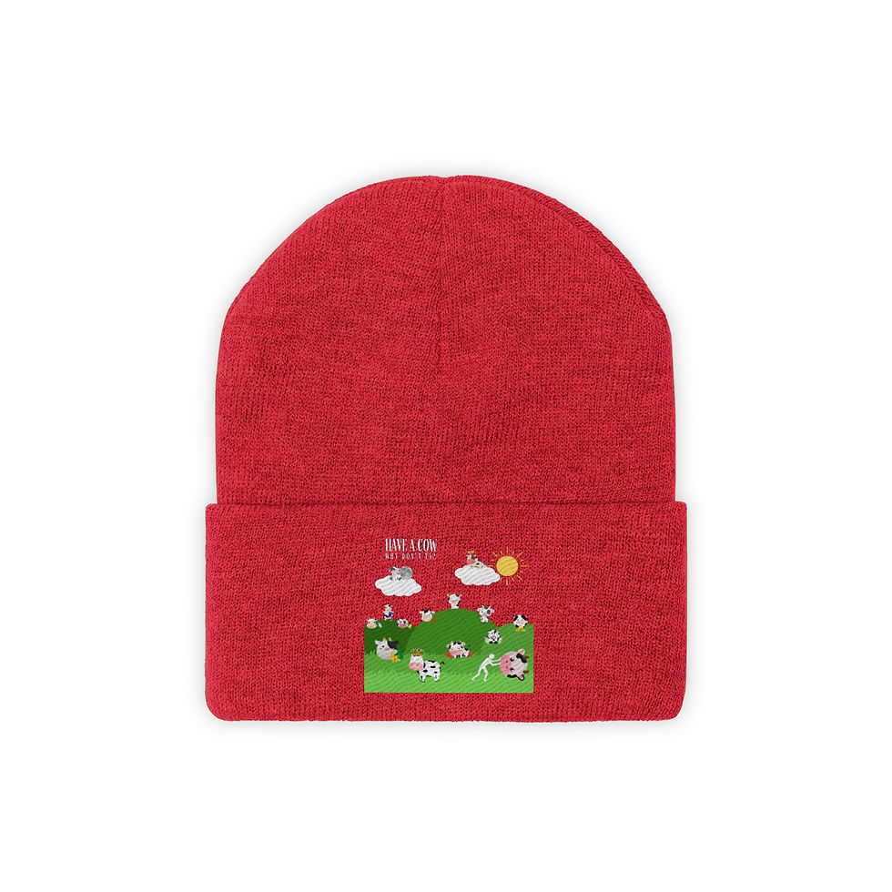 Thumbnail: Have a Cow why Don't Ya? Knit Beanie