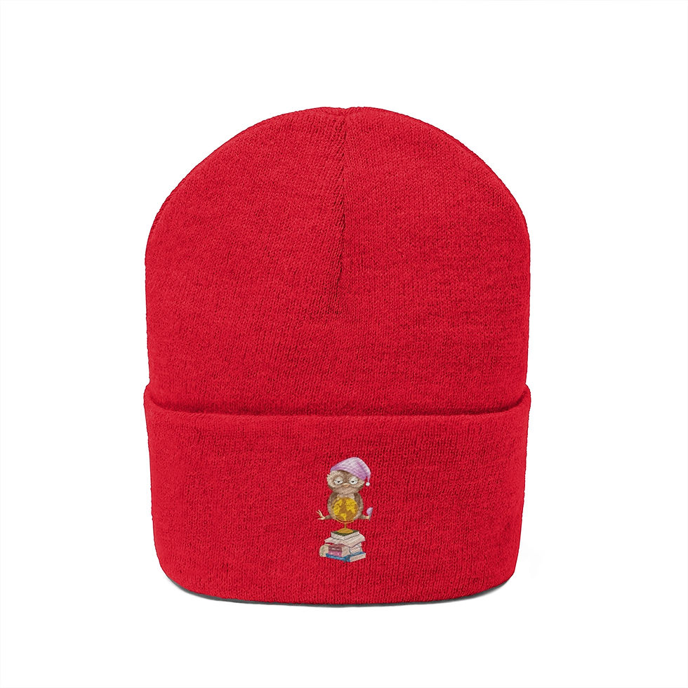 Thumbnail: Sleepy Owl #1;  Knit Beanie