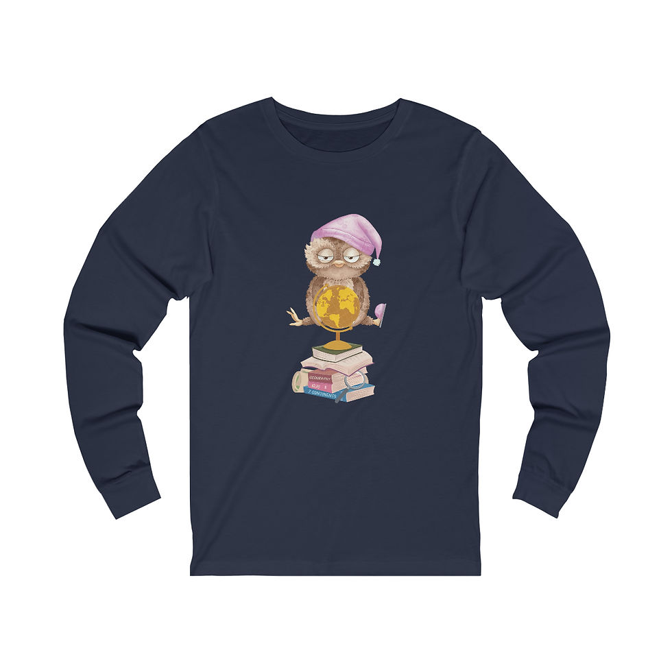 Thumbnail: Sleepy Owl Macaroon:  long sleeve tee
